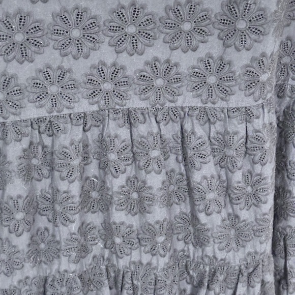 Crown & Ivy Navy Raised Floral Design Cap Sleeves 3 Tiers Dress Plus Sz 2 X - Picture 8 of 12